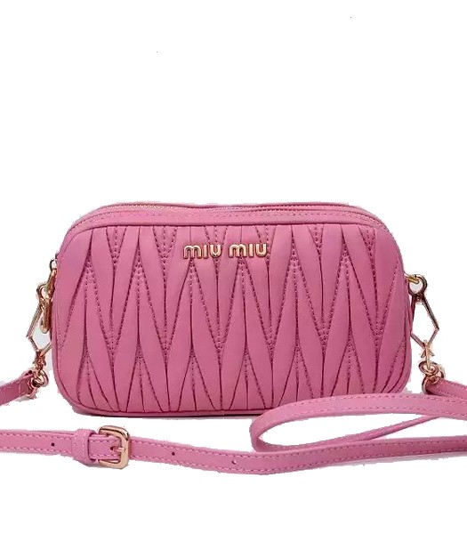Miu Miu Matelasse Original Leather Shouder Bag Cherry Pink