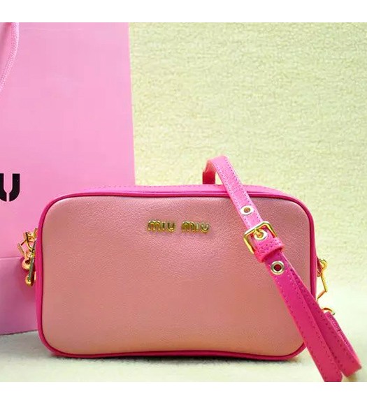 Miu Miu Matelasse Original Leather Shouder Bag Cherry Pink Rose Red