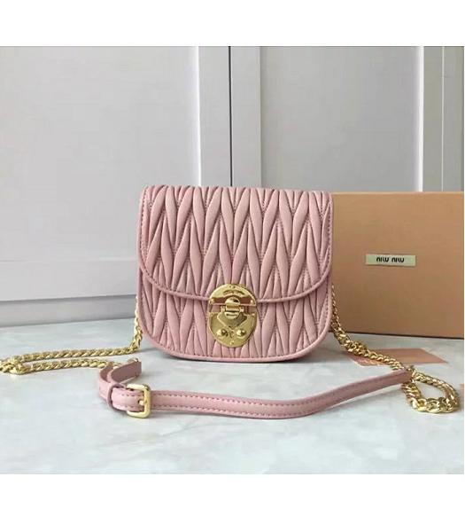 Miu Miu Matelasse Pink Original Sheepskin Leather Bag