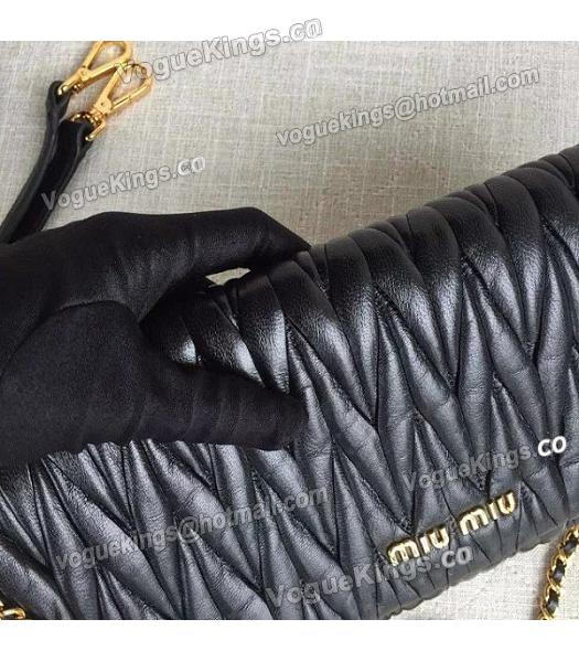 Miu Miu Matelasse Sheepskin Leather Shoulder Bag BT0345 Black-5