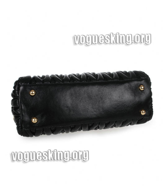 Miu Miu Medium Bowler Bag In Black Matelasse Lambskin Leather-3