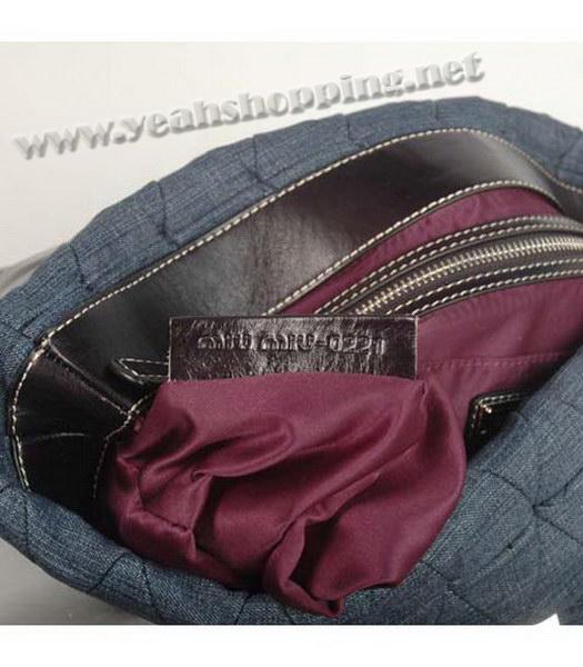Miu Miu Medium Denim Tote Handbag with Coffee Leather-5