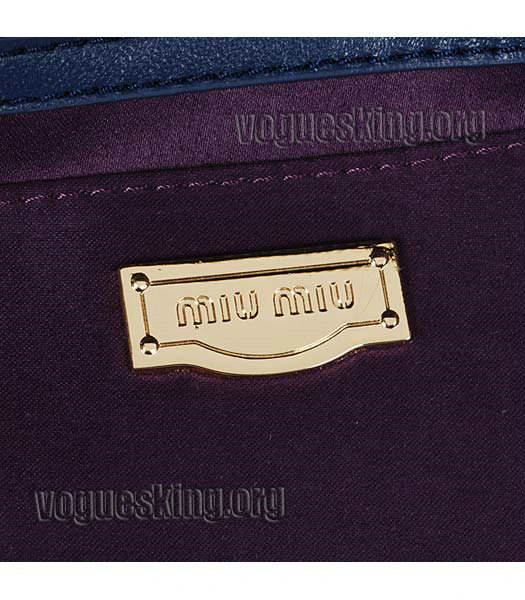 Miu Miu Medium Sapphire Blue Matelasse Lambskin Leather Handbag-5