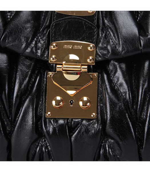 Miu Miu Medium Tote Handbags Black Oil Leather-3