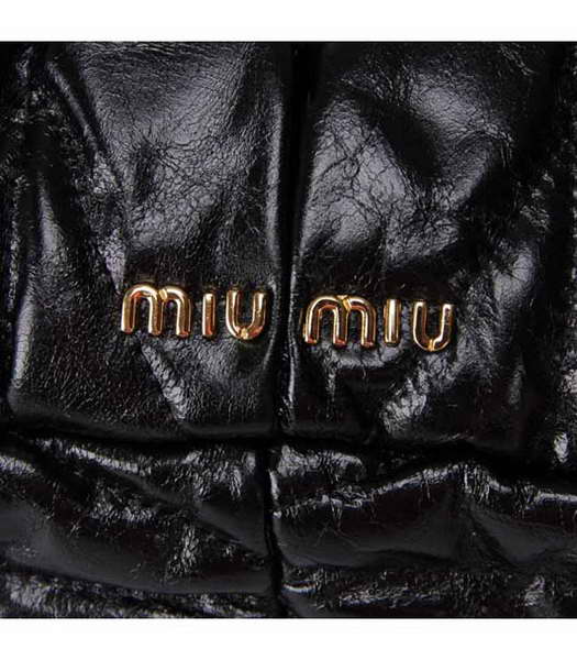 Miu Miu Medium Tote Handbags Black Oil Leather-4
