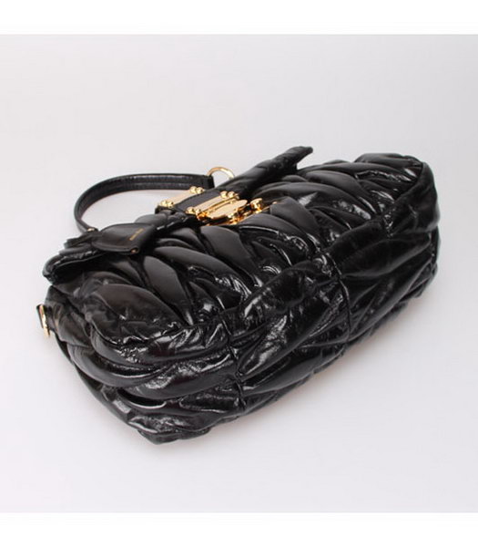Miu Miu Medium Tote Handbags Black Oil Leather-5