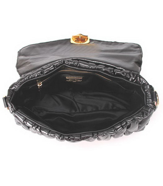 Miu Miu Medium Tote Handbags Black Oil Leather-6