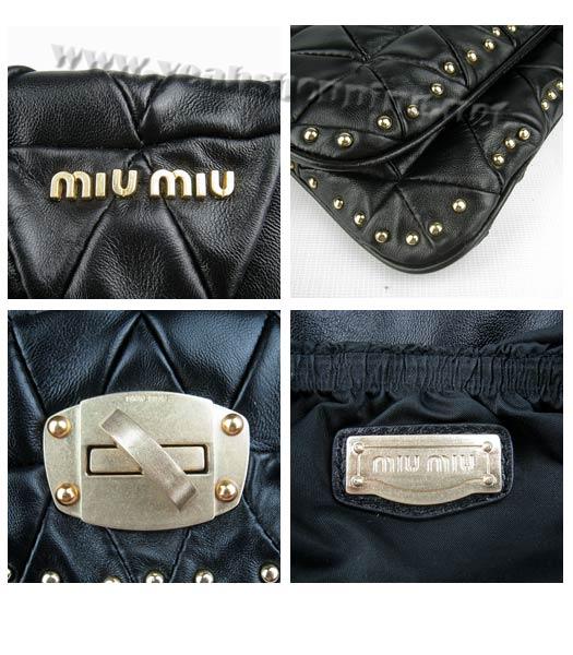 Miu Miu New Quilted Shoulder Bag Black Lambskin-8