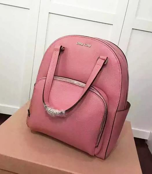 Miu Miu New Style Pink Original Leather Backpack