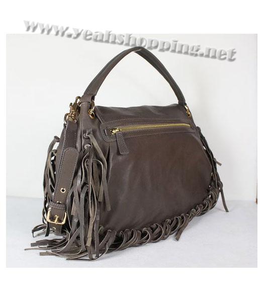 Miu Miu New Tassel Bag in Grey Leather-1