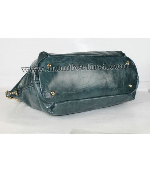 Miu Miu Oil Wax Leather Tote Bag in Blue-2