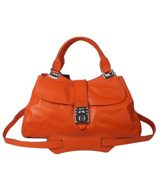 Miu Miu Orange Calfskin Leather Handbag