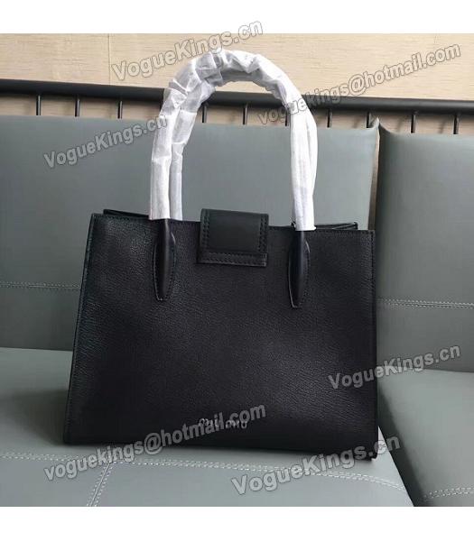 Miu Miu Original Leather Rhinestone Decorative Handle Bag Black-2