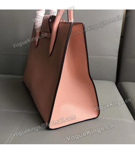Miu Miu Original Leather Rhinestone Decorative Handle Bag Pink-2