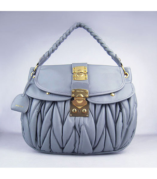 Miu Miu Popular Handbag Grey Lambskin