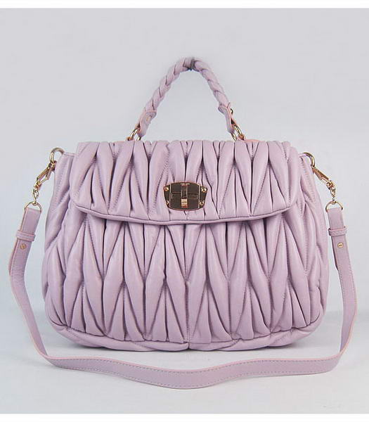 Miu Miu Quality Matelasse Medium Tote Bag in Pink Purple