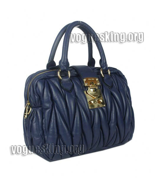 Miu Miu Sapphire Blue Matelasse Lambskin Leather Handbag-1