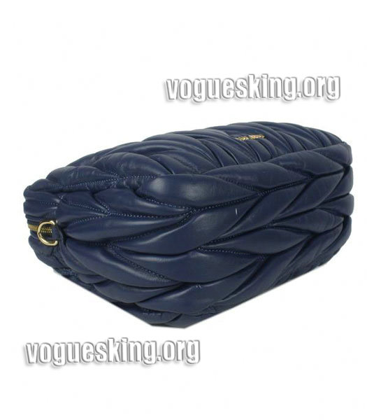 Miu Miu Sapphire Blue Matelasse Lambskin Leather Handbag-3
