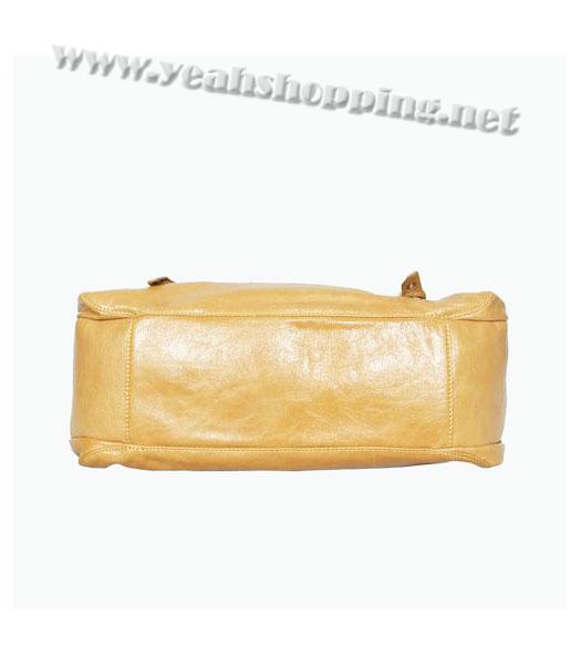 Miu Miu Shiny Leather Tote Bag Earth Yellow-3