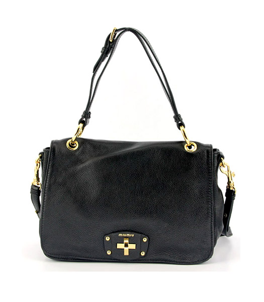 Miu Miu Shoulder Handbag in Black Genuine