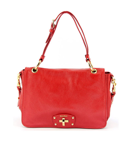 Miu Miu Shoulder Handbag in Red Genuine