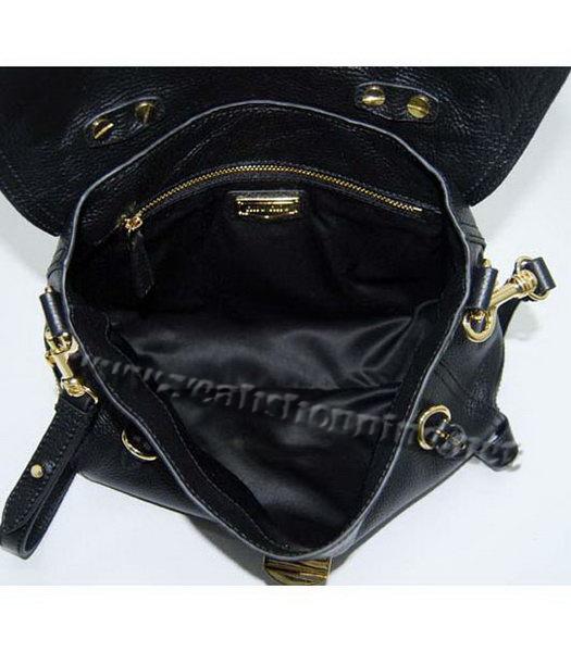 Miu Miu Small Black Leather Tote Bag-6