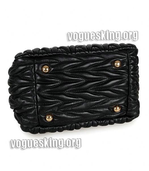 Miu Miu Small Black Matelasse Lambskin Leather Handbag-3