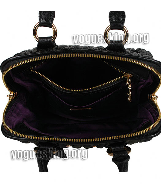 Miu Miu Small Black Matelasse Lambskin Leather Handbag-5