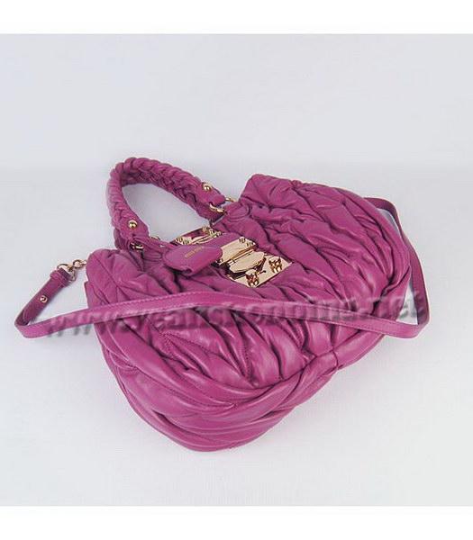 Miu Miu Small Coffer Handbag Fuchsia Lambskin-6