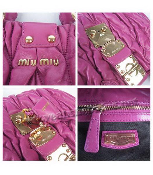 Miu Miu Small Coffer Handbag Fuchsia Lambskin-8