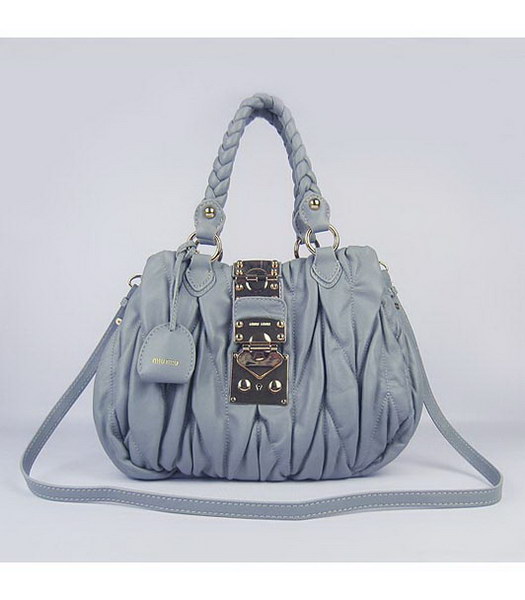 Miu Miu Small Coffer Handbag Grey Lambskin