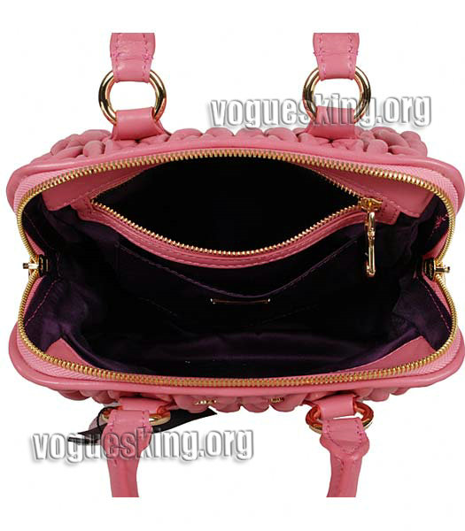 Miu Miu Small Peach Matelasse Lambskin Leather Handbag-4