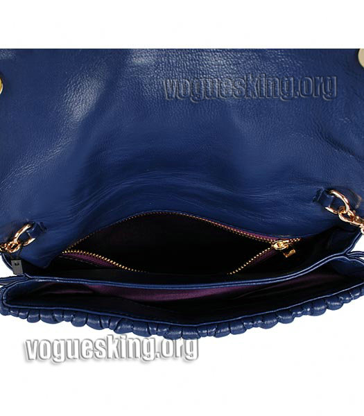 Miu Miu Small Shoulder Bag In Sapphire Blue Matelasse Lambskin Leather-4