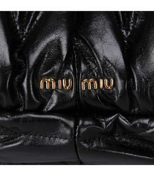 Miu Miu Small Tote Handbags Black Oil Leather-3
