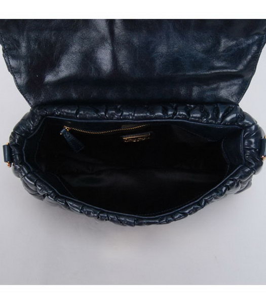 Miu Miu Small Tote Handbags Dark Blue Oil Leather-6
