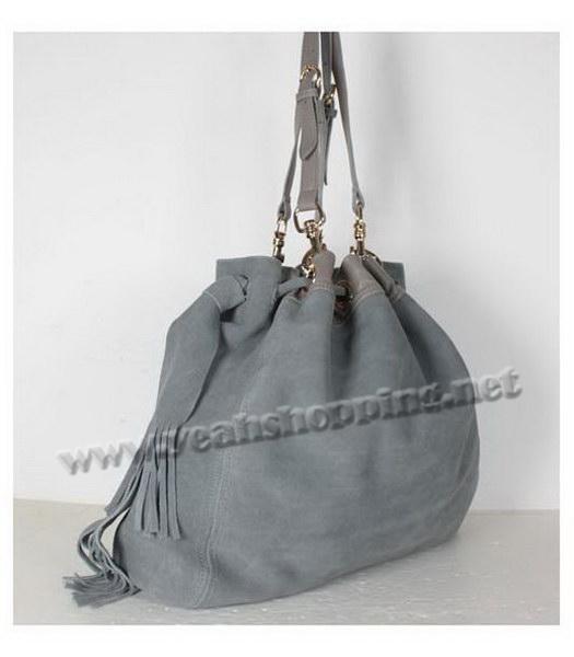 Miu Miu Suede Leather Tote Bag Grey-1