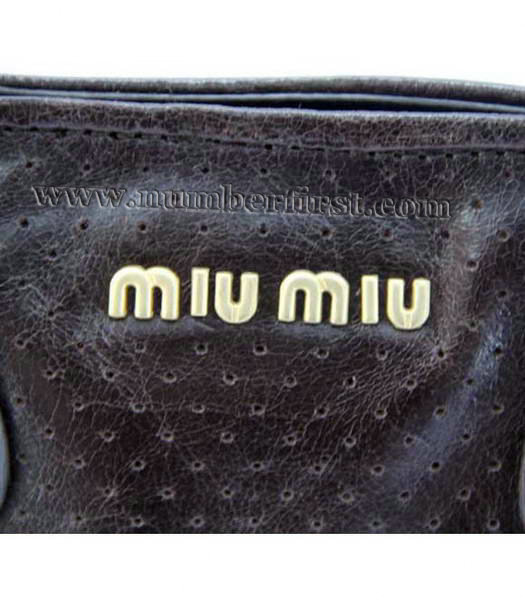 Miu Miu Tote Bag in Dark Coffee Oil Skin Leather-3