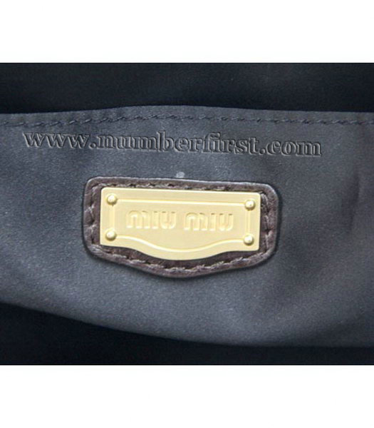 Miu Miu Tote Bag in Dark Coffee Oil Skin Leather-7