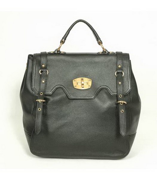 Miu Miu Tote Handbag Black Calfskin