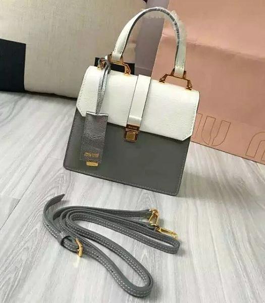 Miu Miu White Original Leather Top Handle Bag
