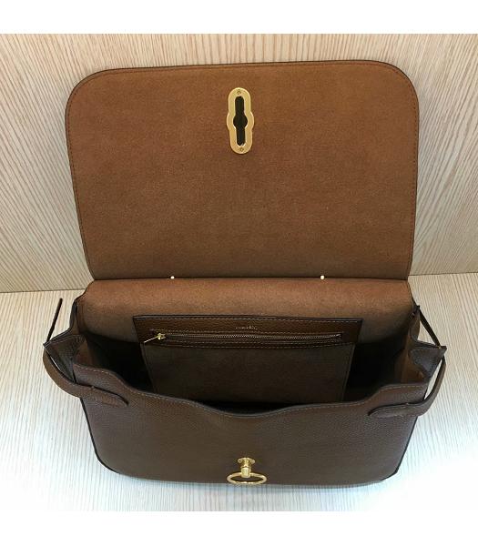 Mulberry Amberley Light Coffee Litchi Veins Leather 32cm Tote Shoulder Bag-3