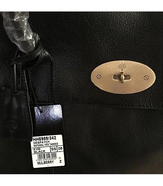 Mulberry Bayswater Black Plain Veins Leather 50cm Oversize Bag-6