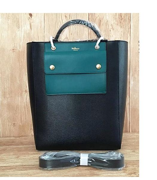 Mulberry Black&Green Plain Veins Leather 31cm Tote Bag