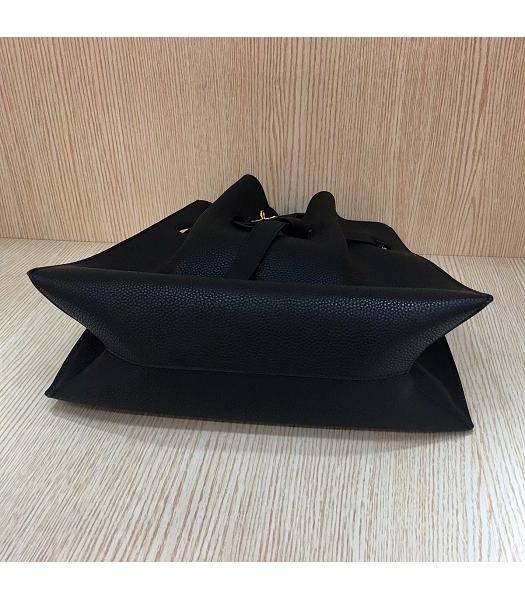 Mulberry Black Upper Original Litchi Veins Calfskin Leather Bucket Bag-2
