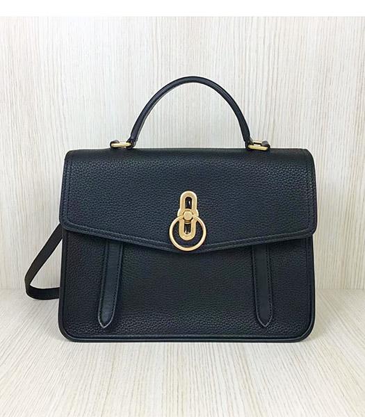 Mulberry Gracy Black Litchi Veins Leather Tote Satchel Bag