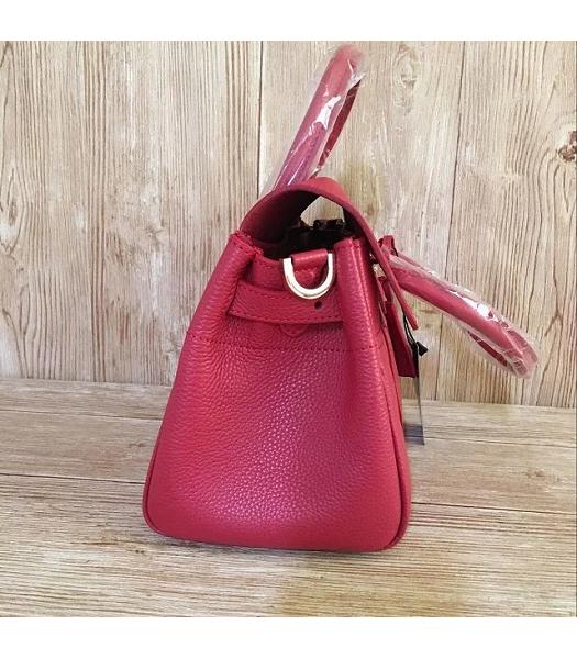 Mulberry Heritage Bayswater Red Litchi Veins Leather 28cm Tote Bag-4