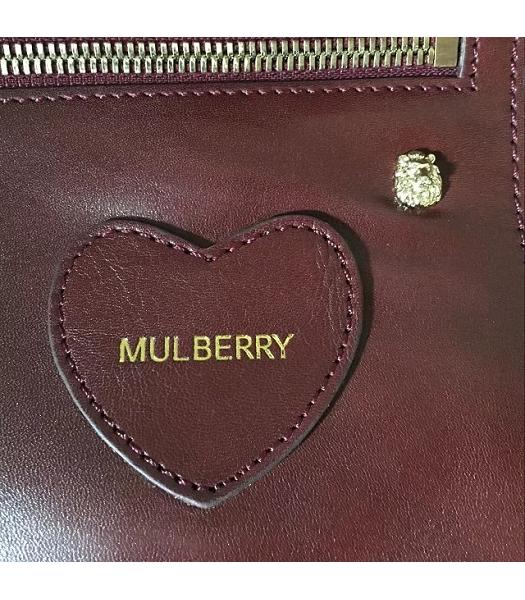 Mulberry Jujube Calfskin Leather 30cm Delevingne Bag-5