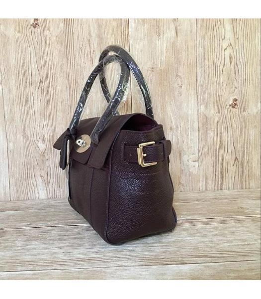 Mulberry Jujube Plain Veins Leather 28cm Tote Bag-1