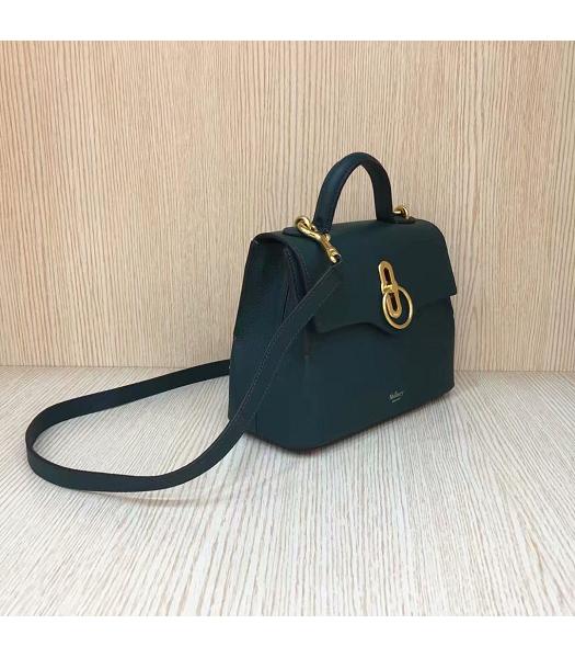Mulberry Mini Seaton Dark Green Litchi Veins Leather Top Handle Shoulder Bag-6