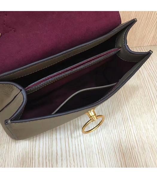 Mulberry Mini Seaton Khaki Litchi Veins Leather Top Handle Shoulder Bag-4